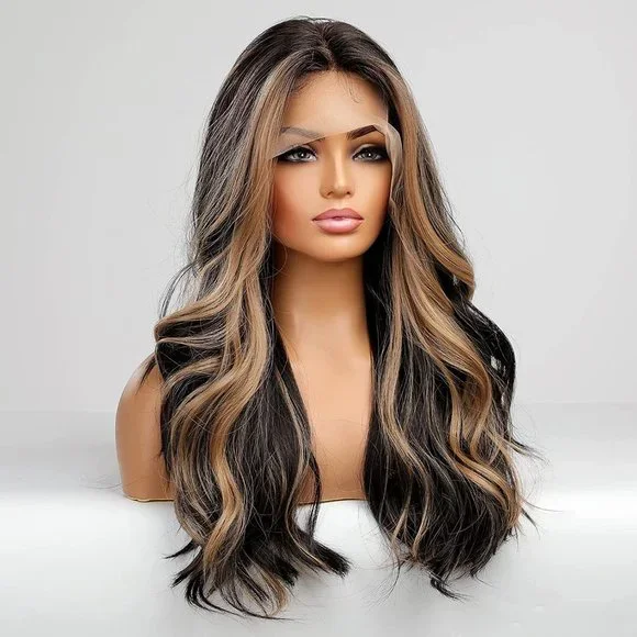 Black with Highlight Lace Wig